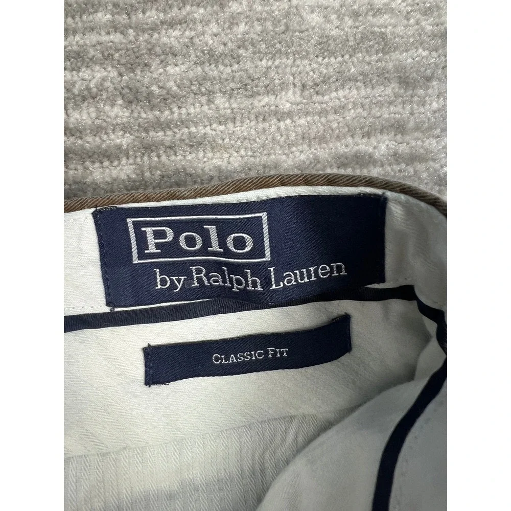 Polo Ralph Lauren Chinos Mens 36x30 Brown Classic Fit Cotton Stretch Trousers